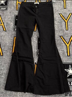 High-Waist Black Flare Pants